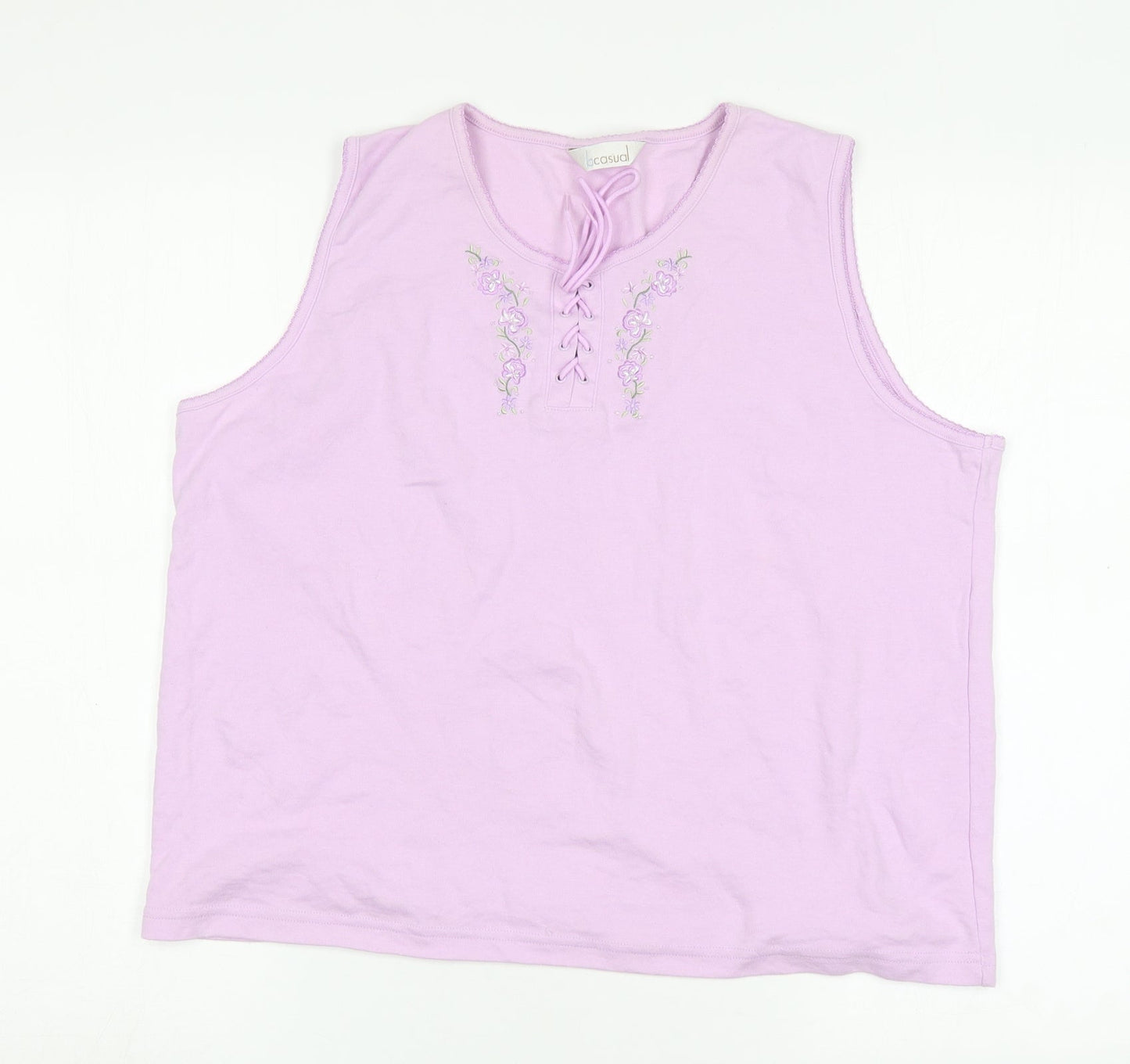BCASUAL Womens Pink  Polyester Basic Tank Size 20 Round Neck