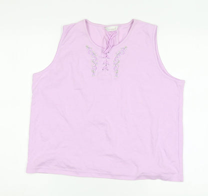BCASUAL Womens Pink  Polyester Basic Tank Size 20 Round Neck