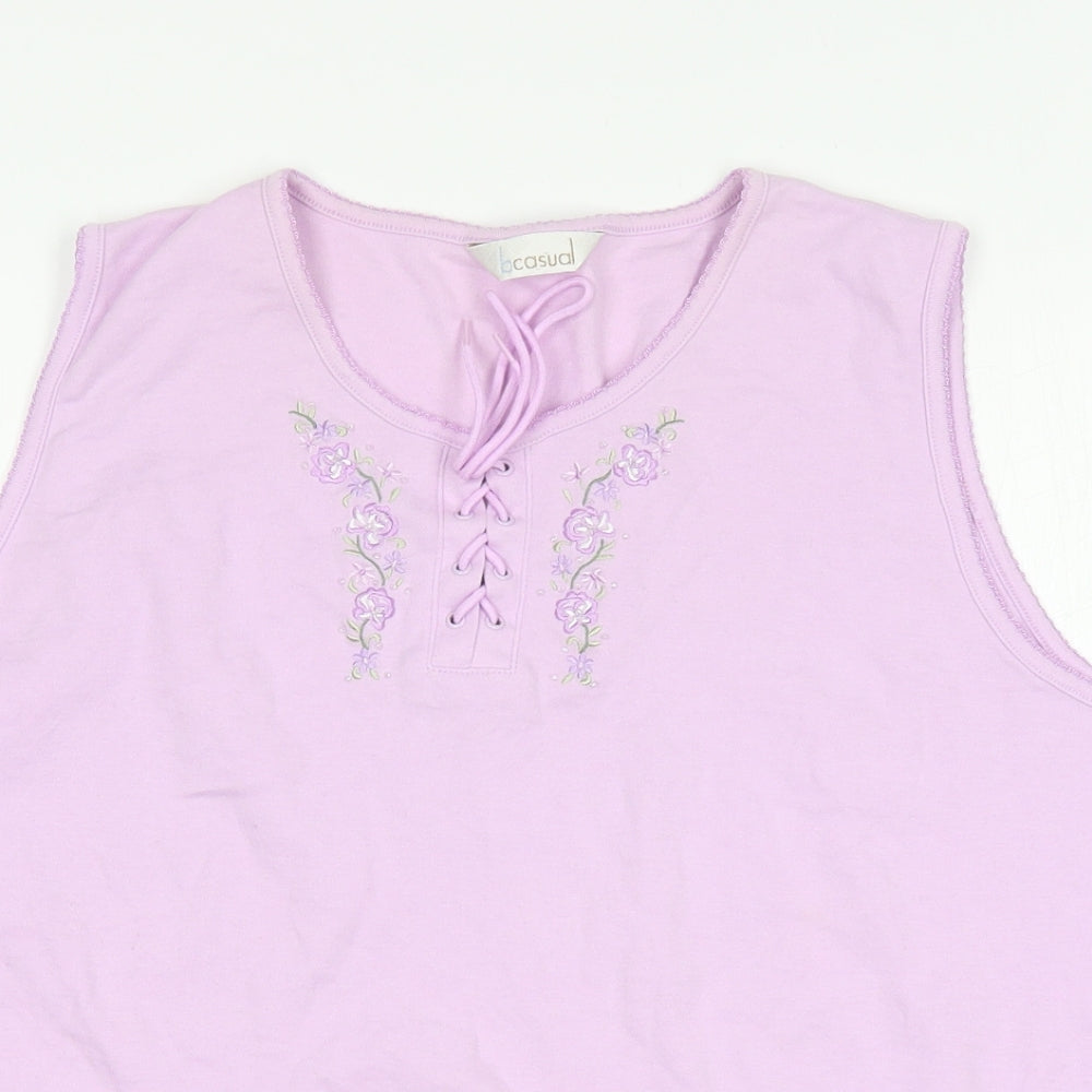 BCASUAL Womens Pink  Polyester Basic Tank Size 20 Round Neck