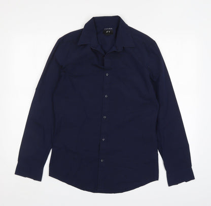 Mens UK Collar Size S H&M Smart Blue  Dress Shirt