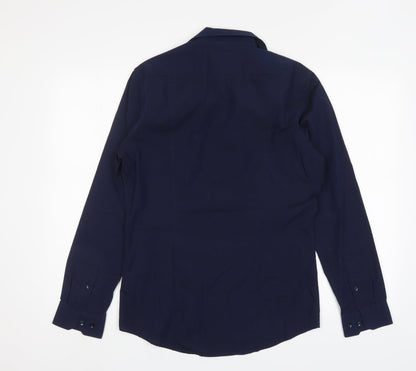 Mens UK Collar Size S H&M Smart Blue  Dress Shirt