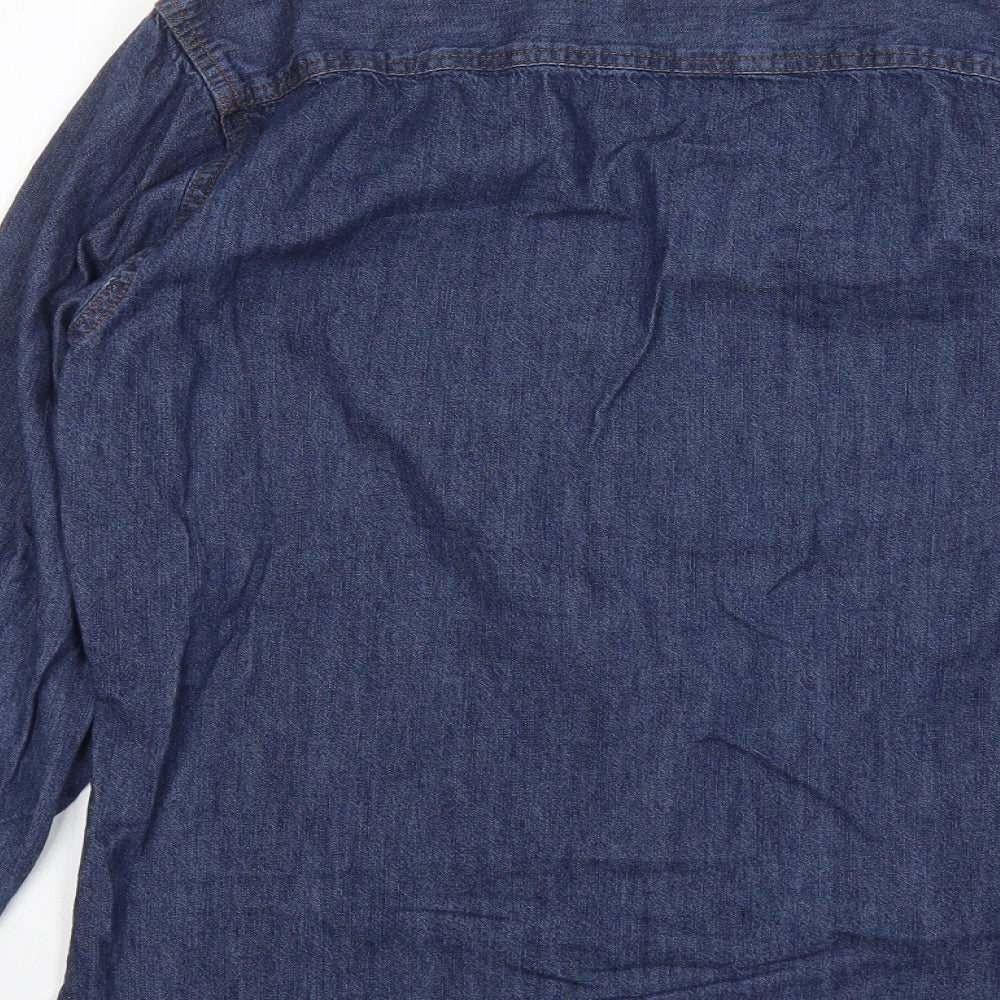 Let Attire Reflect You Mens Blue  Cotton  Button-Up Size S Collared