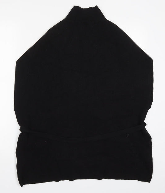 Coast Womens Black Round Neck  Acrylic Pullover Jumper Size S