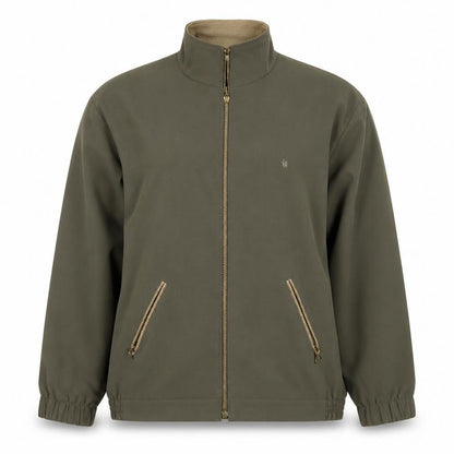 Front view of Valerie Herman women’s green jacket, size L, zip