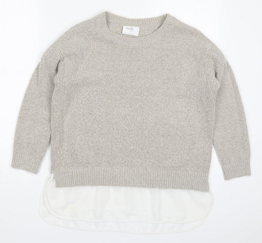 Womens UK Size M Wallis Grey Pullover Jumper