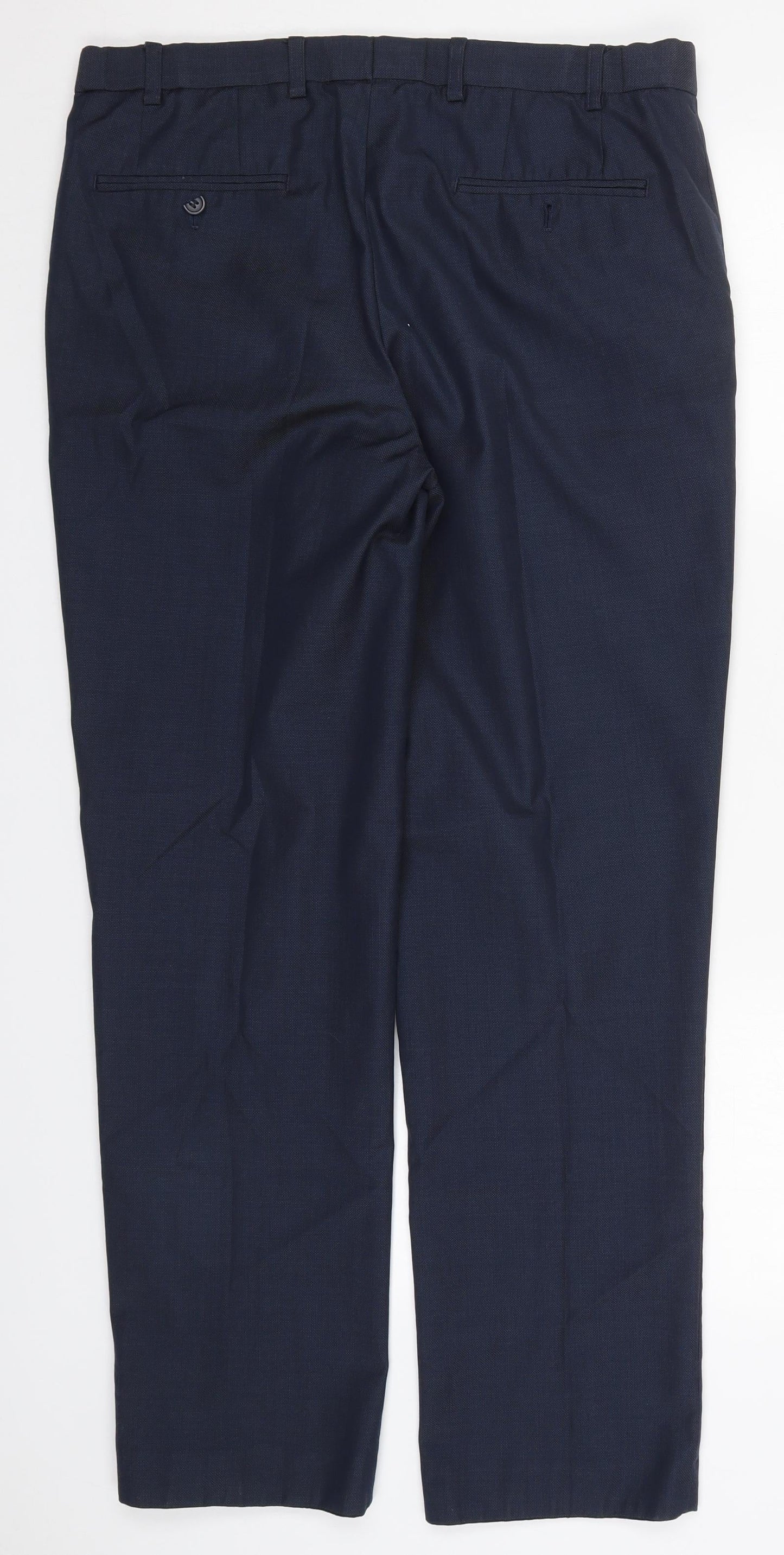 Matalan Mens Blue  Polyester Trousers  Size 34 L31 in Regular Button