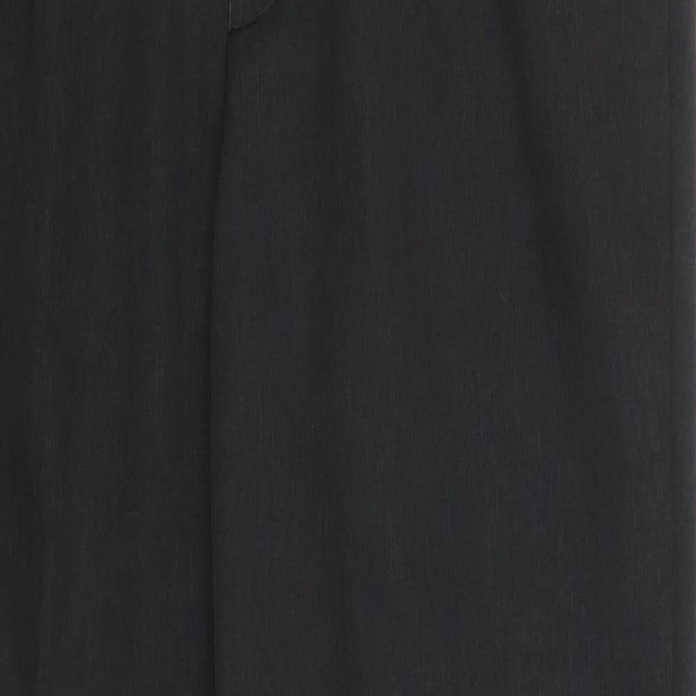 Marks and Spencer Mens Grey  Polyester Trousers  Size 34 L30 in Regular Button