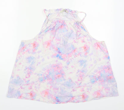 George Womens Pink  Polyester Basic Tank Size 12 Round Neck - Abstract