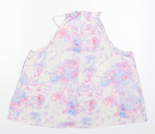 George Womens Pink  Polyester Basic Tank Size 12 Round Neck - Abstract