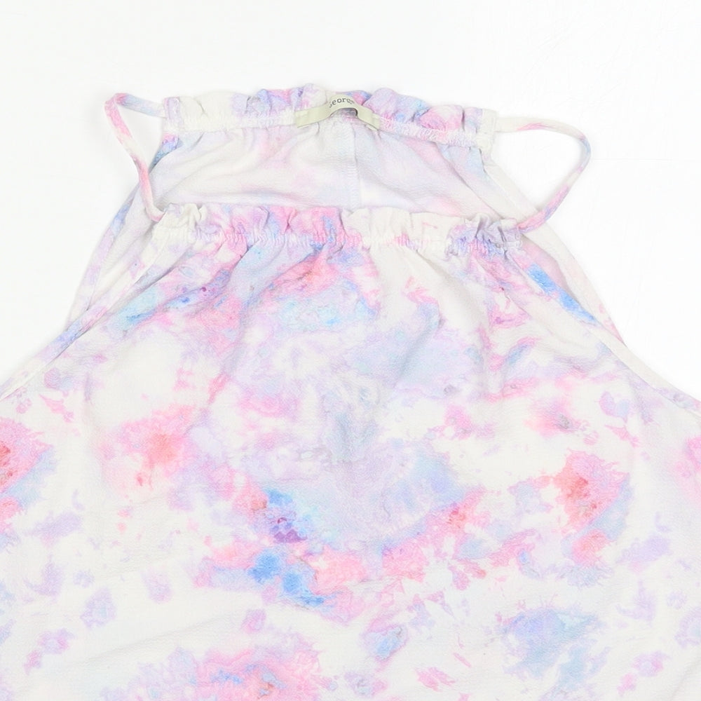 George Womens Pink  Polyester Basic Tank Size 12 Round Neck - Abstract