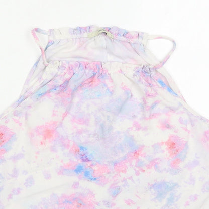 George Womens Pink  Polyester Basic Tank Size 12 Round Neck - Abstract