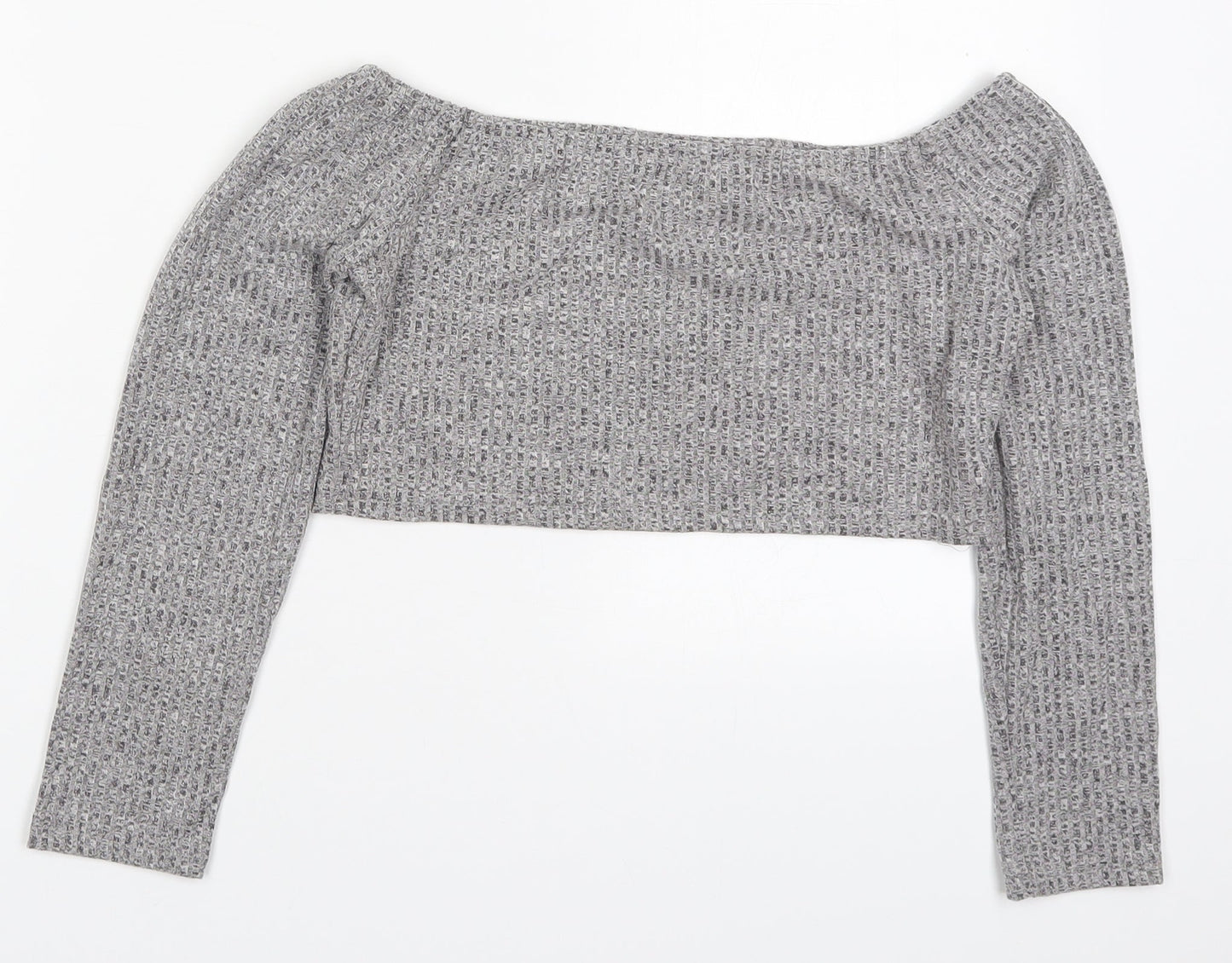 Womens UK Size M Preworn Grey Cropped T-Shirt