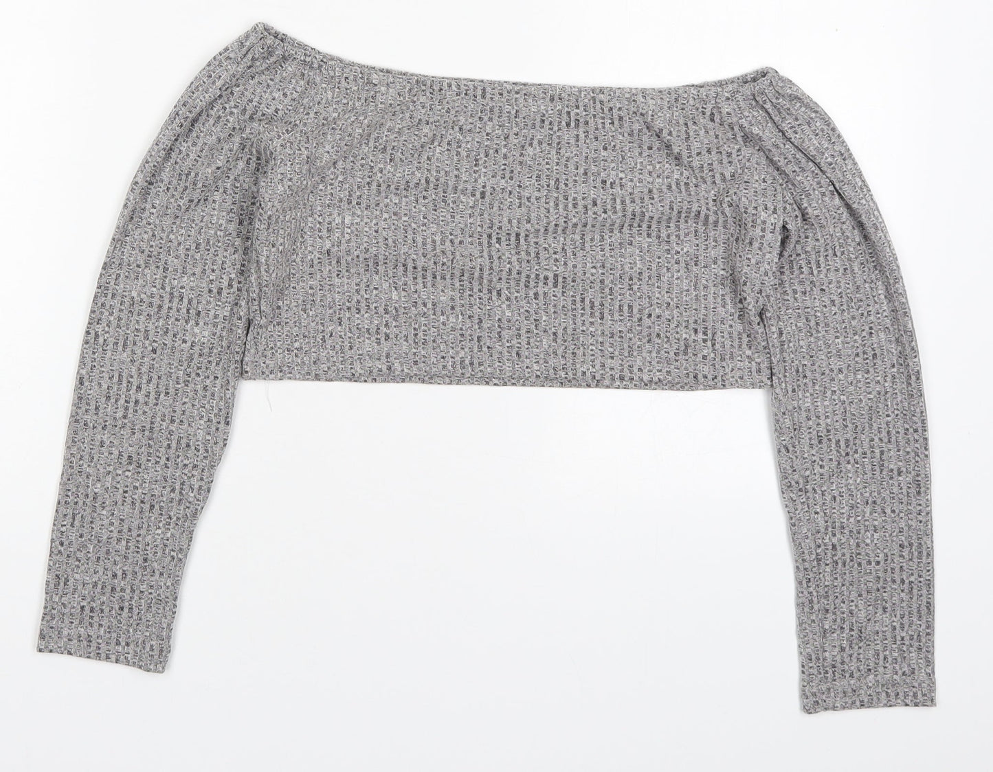 Womens UK Size M Preworn Grey Cropped T-Shirt
