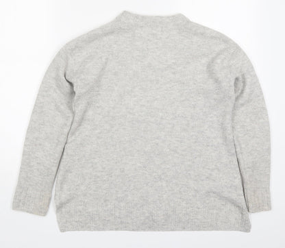 Marks and Spencer Womens Grey Round Neck  Acrylic Pullover Jumper Size S
