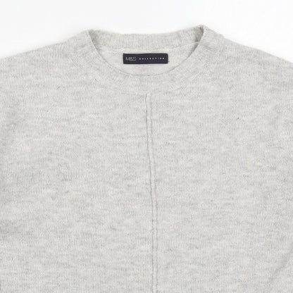 Marks and Spencer Womens Grey Round Neck  Acrylic Pullover Jumper Size S