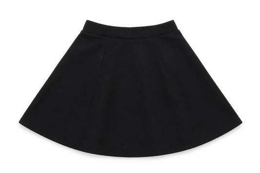 Front view of George girls’ black polyester skater skirt, size 7-8, years regular