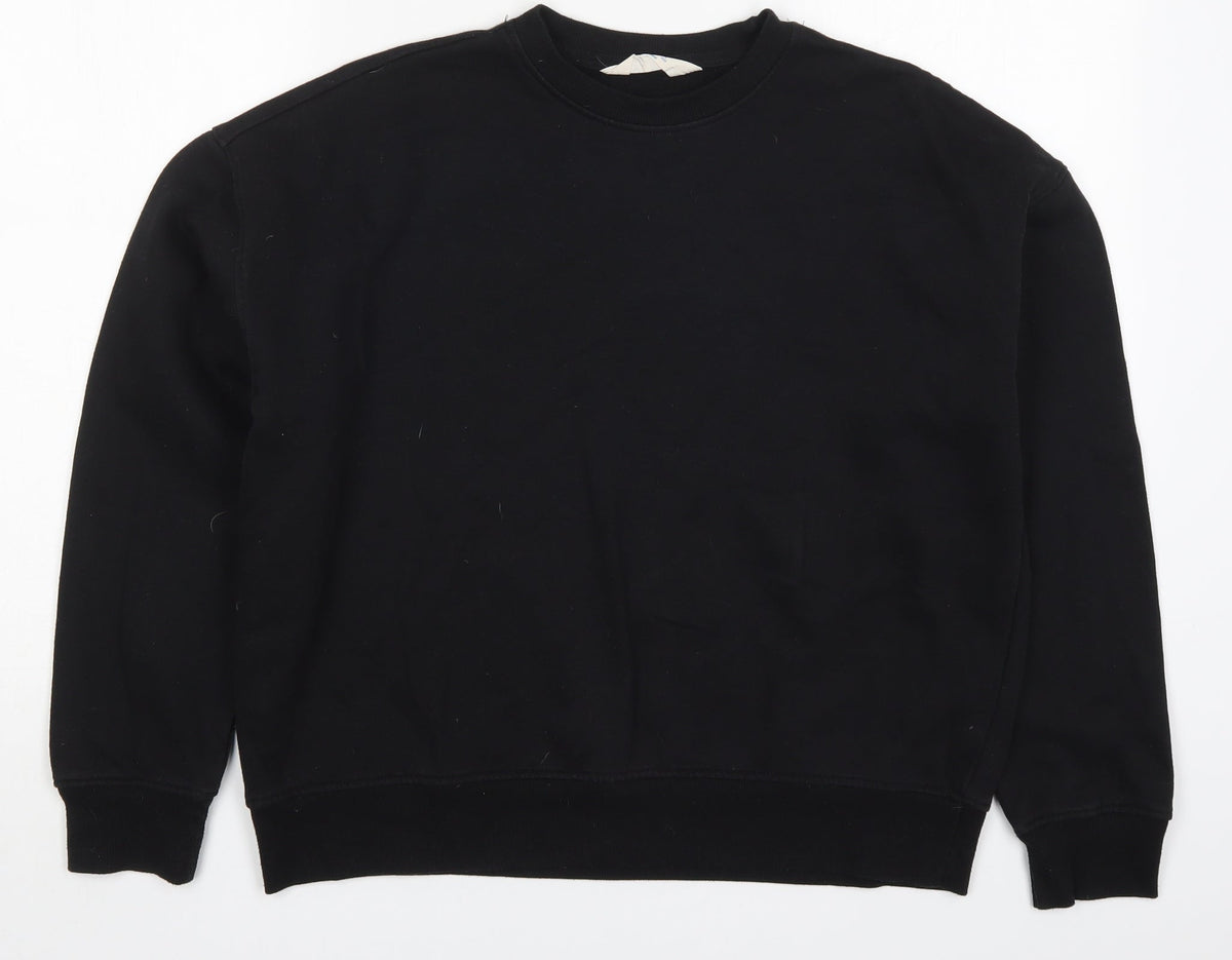 Additional front view of Primark women’s black cotton pullover sweatshirt, size UK 10, pullover