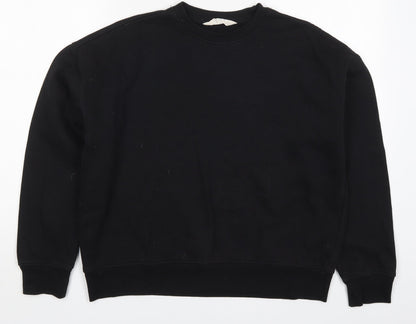 Additional front view of Primark women’s black cotton pullover sweatshirt, size UK 10, pullover