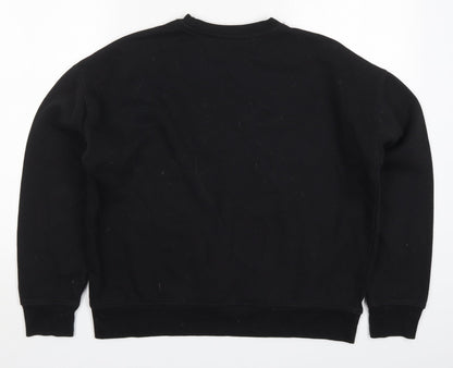 Back view of Primark women’s black cotton pullover sweatshirt, size UK 10, pullover