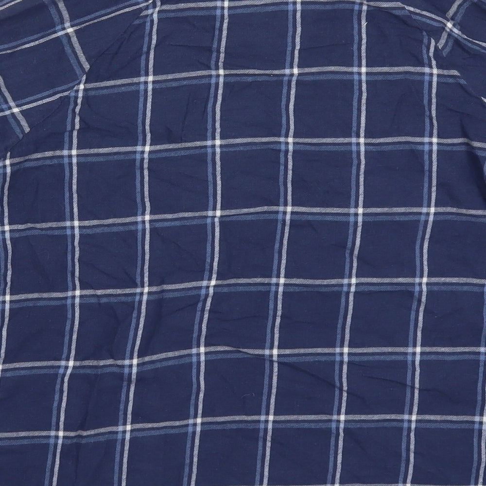 Primark Womens Blue Check Cotton Basic Button-Up Size 8 Collared