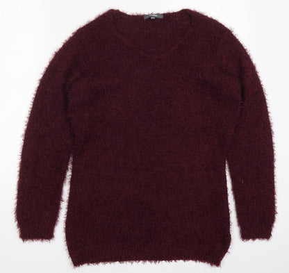 Studio Womens Purple Round Neck  Polyester Pullover Jumper Size 8