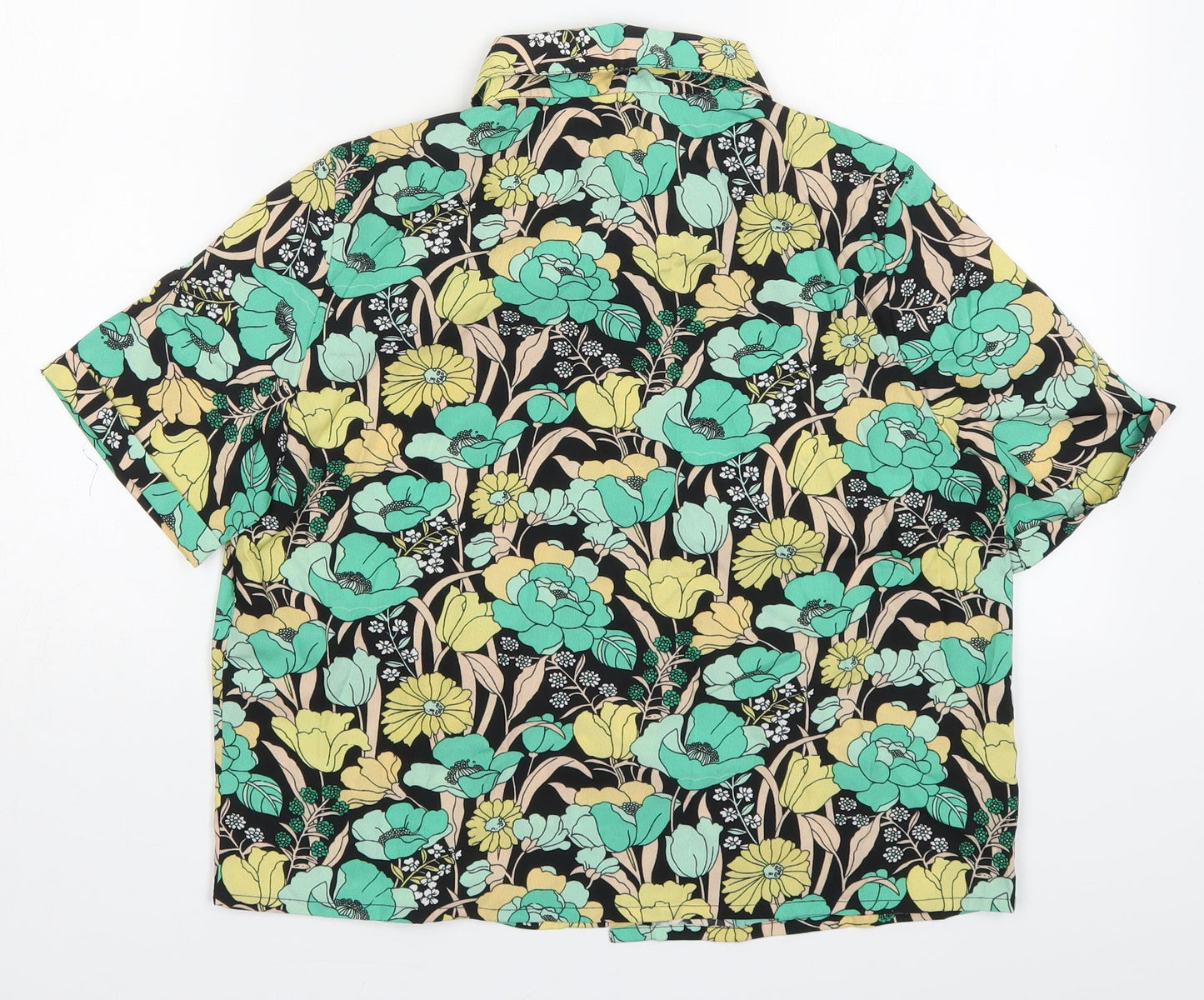 Womens UK Size S Noisy may Green Basic Button-Up
