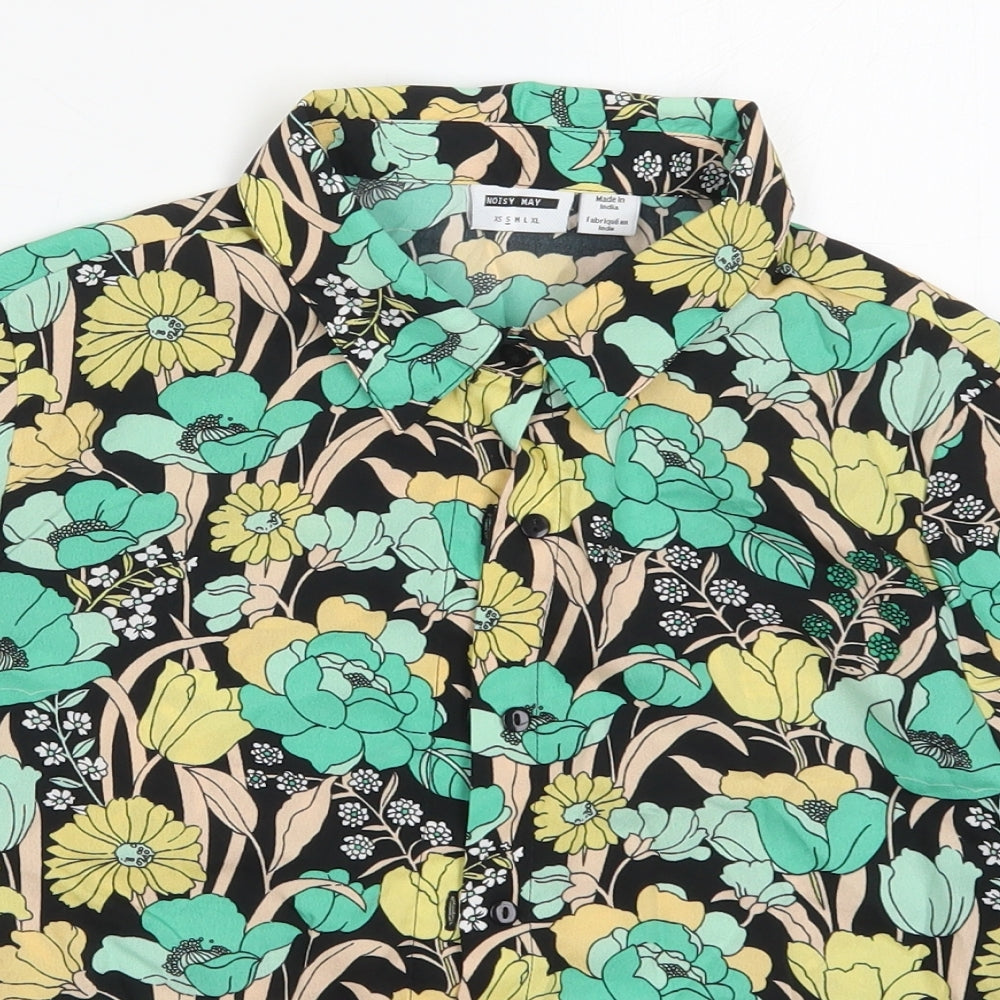 Womens UK Size S Noisy may Green Basic Button-Up