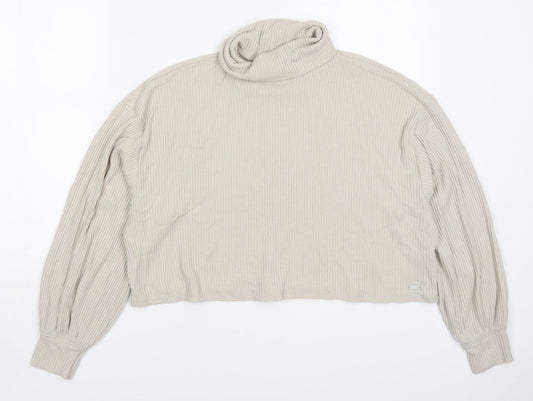 Womens UK Size XS Hollister Beige Pullover Jumper