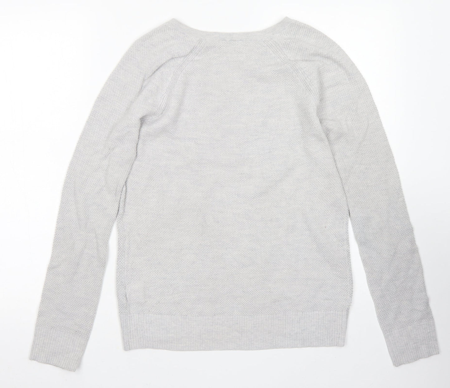 Gap Womens Grey V-Neck  Cotton Pullover Jumper Size S