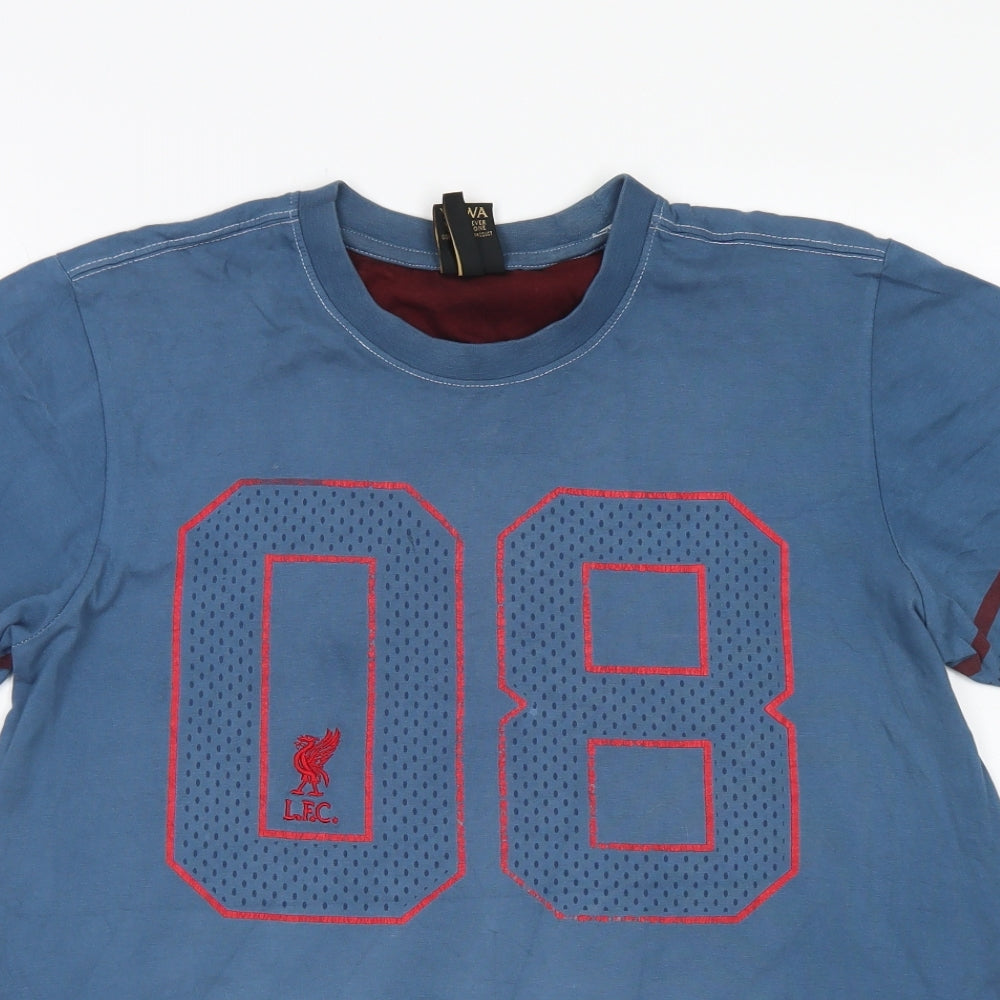 L.F.C Mens Blue  Cotton  T-Shirt Size S Crew Neck