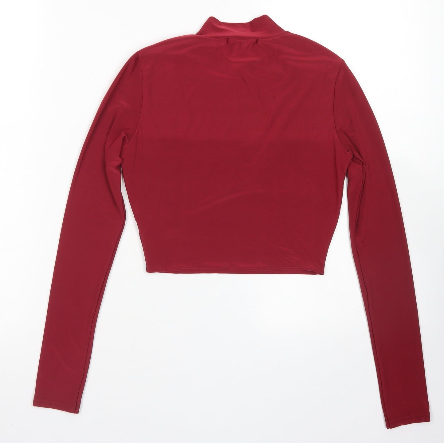 Womens UK Size 4 PRETTYLITTLETHING Red Cropped T-Shirt