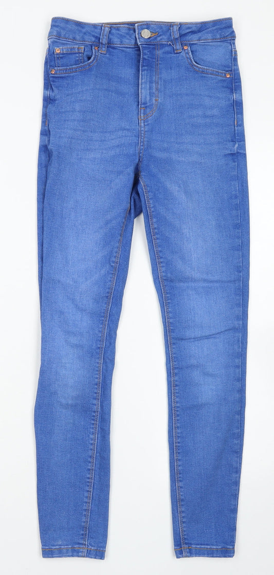 Denim Co Womens Blue  Cotton Skinny Jeans Size 8 L25 in Regular Button