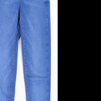 Denim Co Womens Blue  Cotton Skinny Jeans Size 8 L25 in Regular Button