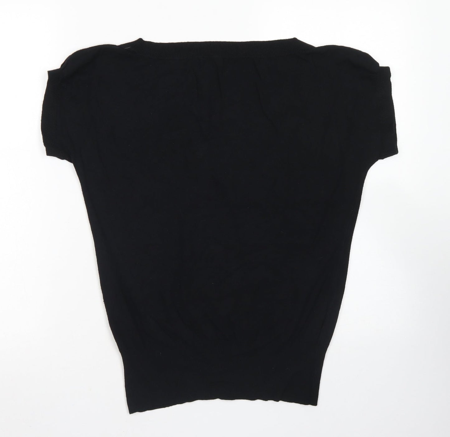 George Womens Black  Viscose Basic T-Shirt Size 12 Boat Neck