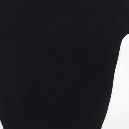 George Womens Black  Viscose Basic T-Shirt Size 12 Boat Neck