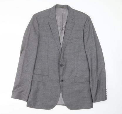 GUABELLO Mens Grey  Wool Jacket Suit Jacket Size 40