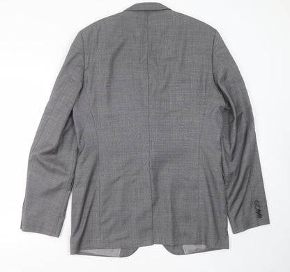 GUABELLO Mens Grey  Wool Jacket Suit Jacket Size 40