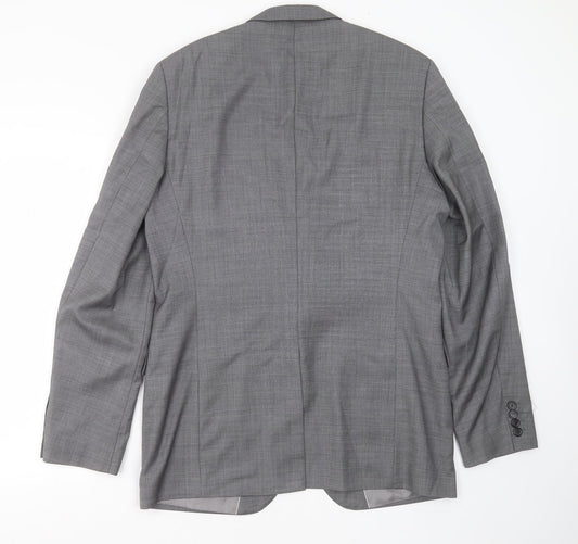 GUABELLO Mens Grey  Wool Jacket Suit Jacket Size 40