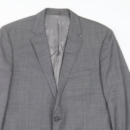 GUABELLO Mens Grey  Wool Jacket Suit Jacket Size 40