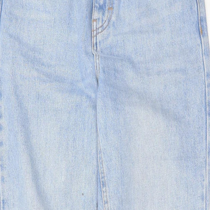 Topshop Womens Blue  Cotton Mom Jeans Size 26 in L29 in Regular Zip