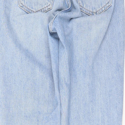 Topshop Womens Blue  Cotton Mom Jeans Size 26 in L29 in Regular Zip
