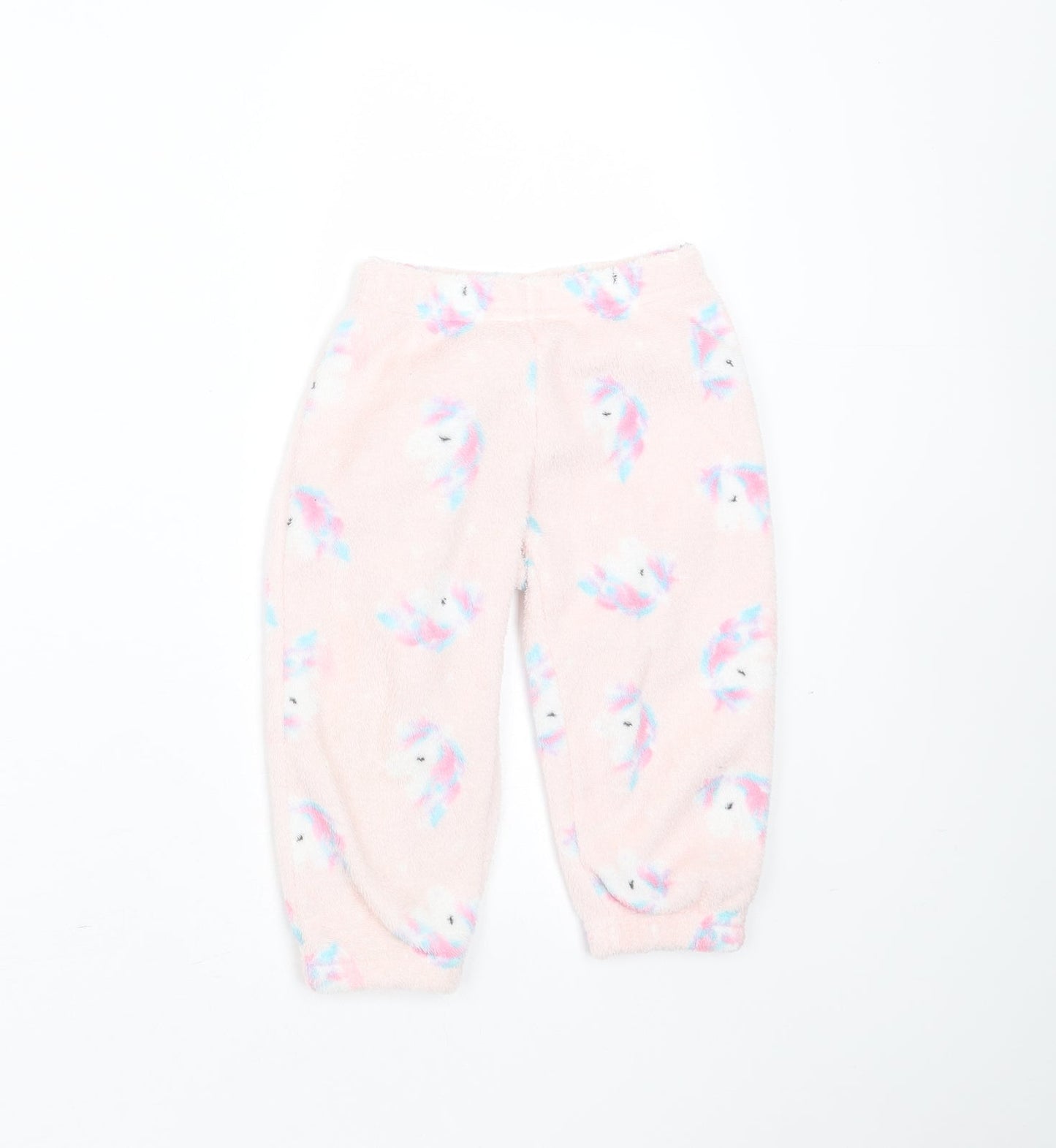 Dream Big Girls Pink Solid Polyester  Pyjama Pants Size 2-3 Years   - unicorn print