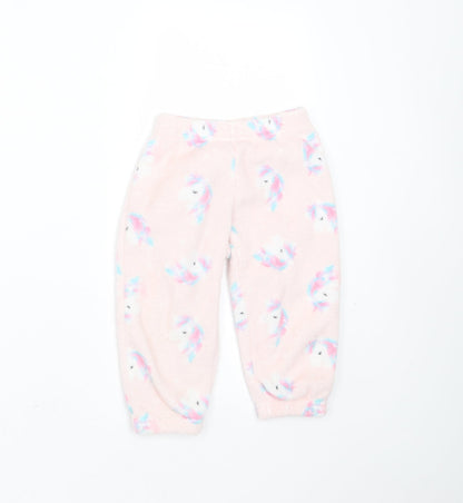 Dream Big Girls Pink Solid Polyester  Pyjama Pants Size 2-3 Years   - unicorn print