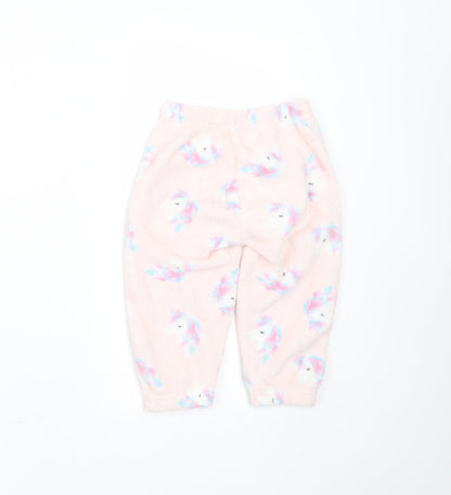 Dream Big Girls Pink Solid Polyester  Pyjama Pants Size 2-3 Years   - unicorn print