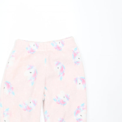 Dream Big Girls Pink Solid Polyester  Pyjama Pants Size 2-3 Years   - unicorn print