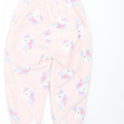 Dream Big Girls Pink Solid Polyester  Pyjama Pants Size 2-3 Years   - unicorn print