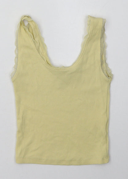 New Look Girls Yellow  Coir Basic Tank Size 10-11 Years Scoop Neck Pullover
