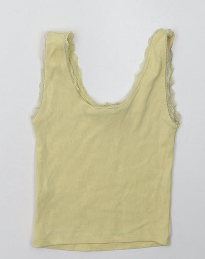 New Look Girls Yellow  Coir Basic Tank Size 10-11 Years Scoop Neck Pullover