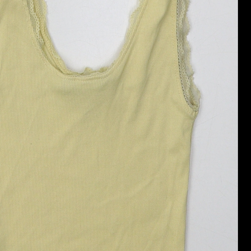 New Look Girls Yellow  Coir Basic Tank Size 10-11 Years Scoop Neck Pullover