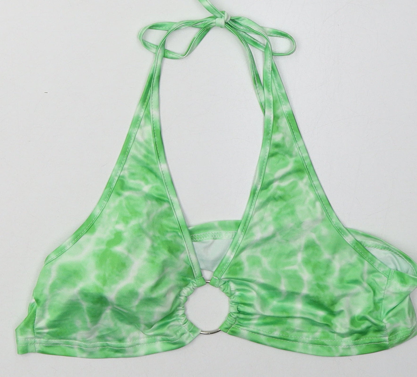 SheIn Womens Green Geometric Polyester Cropped Tank Size XS V-Neck